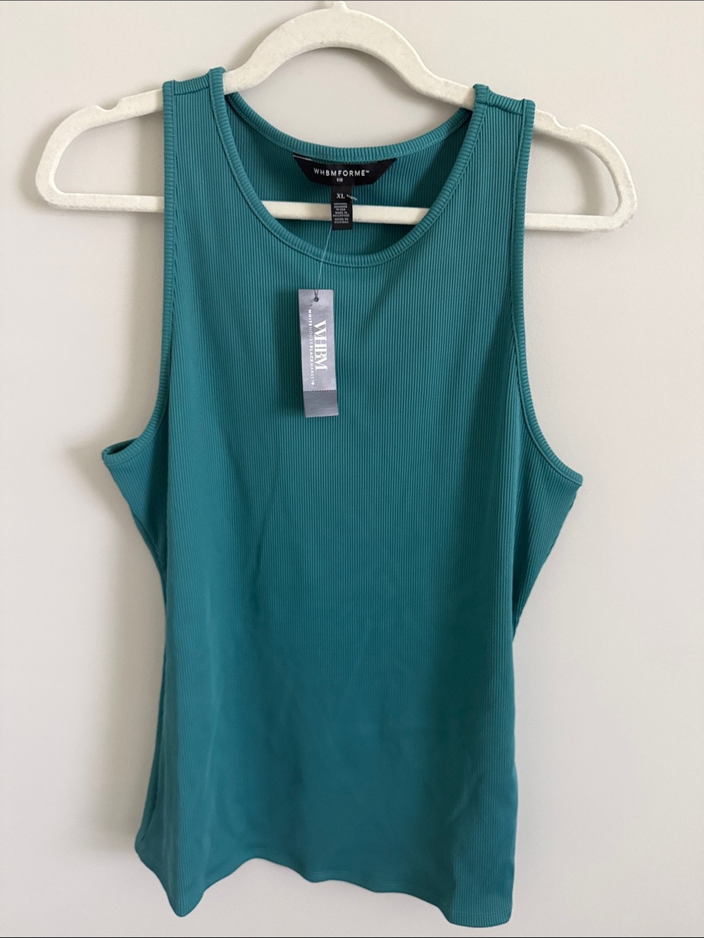 White House Black Market Teal Ribbed Tank Top